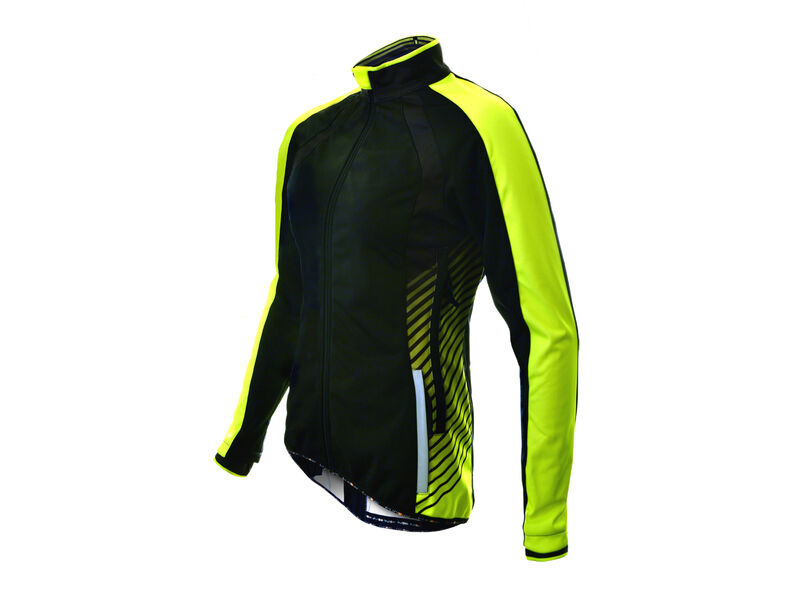 Funkier Tacona WJ-1324 Ladies Softshell Windstopper Jacket in Black/Yellow click to zoom image