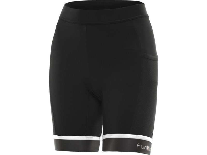 Funkier Abara Ladies 11 Panel Shorts (C13 Pad) in Black click to zoom image